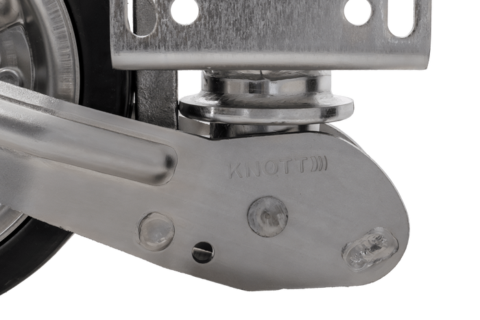 KNOTT ATK60 tugevdatud tugiratas käepidemega 350kg 60mm 785-1020mm
