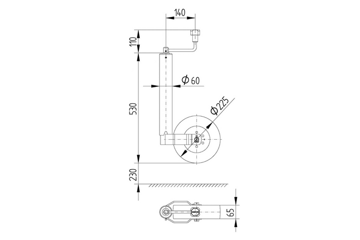 TK60 KNOTT TK60 tugiratas 250kg 60mm 530-760mm