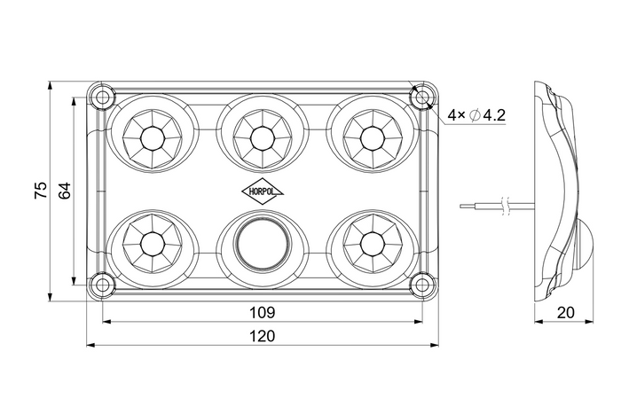 HORPOL LWD2156/CZ LED 900lm must autosalongilamp liikumisanduriga