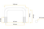 Ruudukujuline U-polt M12 65/82/65