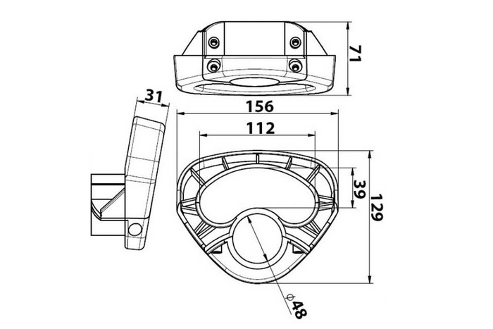 KNOTT 414004.001 manööverduskäepide 48 mm tugirattale