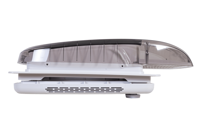 Automaatne katuseventilaator PUNDMANN PLUS FAN matkaautole valgustusega, rulookardinaga 400×400mm